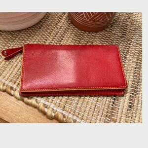 Bosca Red Buttery  Soft Italian Leather Wallet Vintage